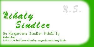 mihaly sindler business card